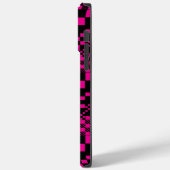 Gecontroleerd, cheques - magenta en zwart Case-Mate iPhone case (Achterkant / Links)