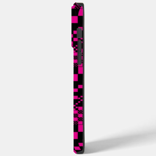 Gecontroleerd, cheques - magenta en zwart Case-Mate iPhone case (Achterkant / Links)