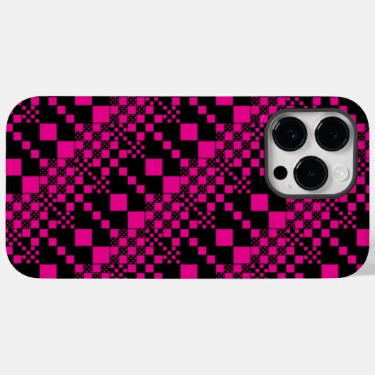Gecontroleerd, cheques - magenta en zwart Case-Mate iPhone case (Achterkant (horizontaal))