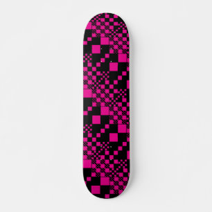 Gecontroleerd, cheques - magenta en zwart skateboard