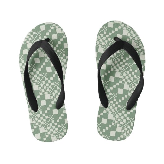 Gecontroleerd, controles in groen kinder teenslippers (Voetbed)