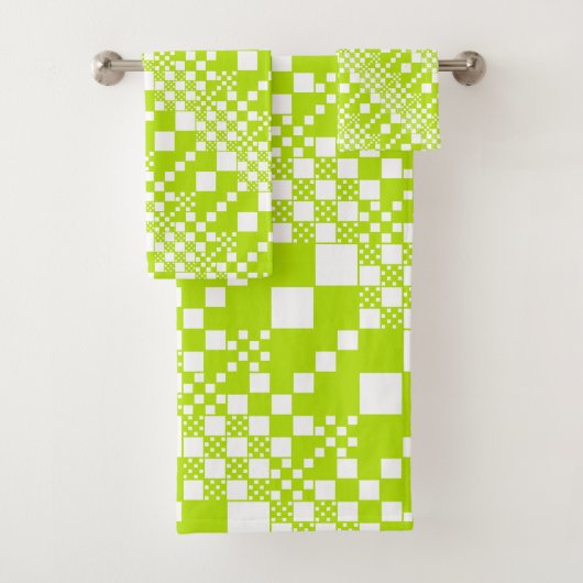 Gecontroleerd, Controles - Klein groen en wit Bad Handdoek (Insitu)