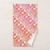 Gecontroleerd, Controles - Roze, Oranje en crème Bad Handdoek (Handdoek)