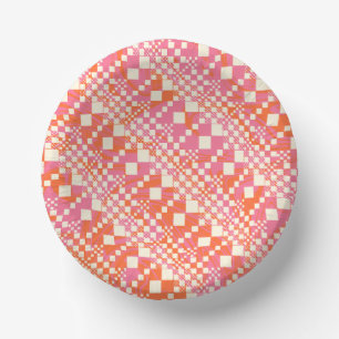 Gecontroleerd, Controles - Roze, Oranje en crème Papieren Kommen
