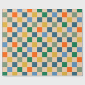 Gecontroleerd gecontroleerd multi-kleurenpatroon cadeaupapier (Vlak)