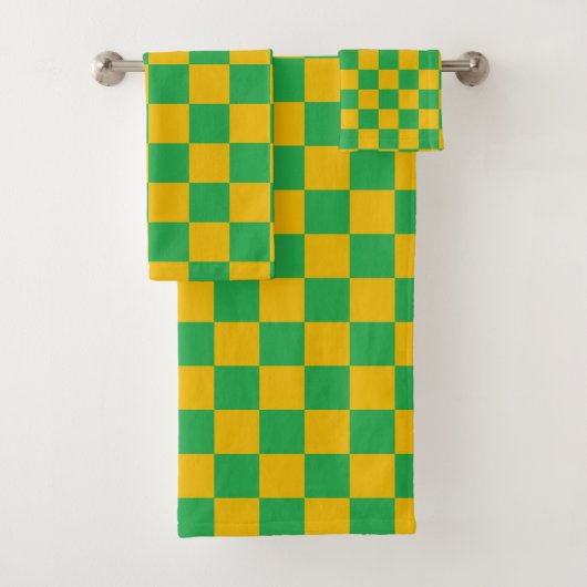 Gecontroleerd groen en goud bad handdoek (Insitu)