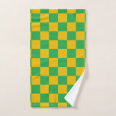 Gecontroleerd groen en goud bad handdoek (Handdoek)