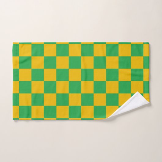 Gecontroleerd groen en goud bad handdoek (Handdoek)