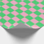 Gecontroleerd groen en roze cadeaupapier (Hoek)