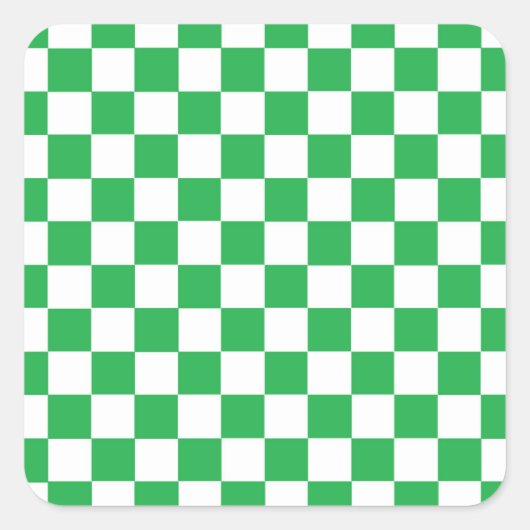 Gecontroleerd groen en wit vierkante sticker (Voorkant)