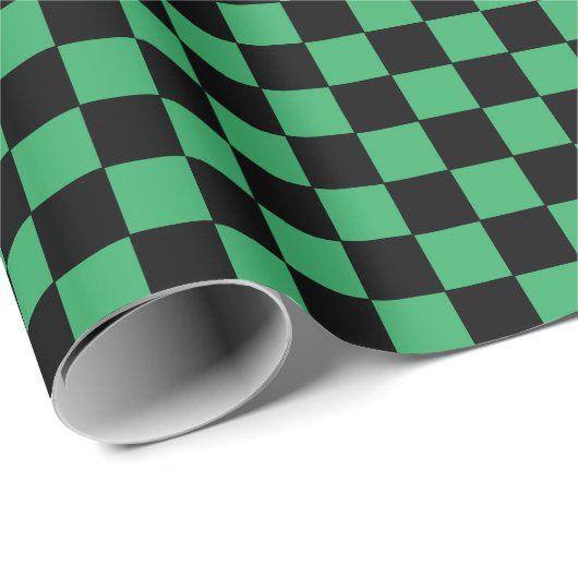 Gecontroleerd groen en zwart cadeaupapier (Rol Hoek)