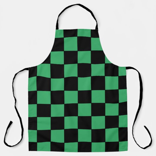 Gecontroleerd groen en zwart schort (Voorkant)