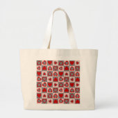 Gecontroleerd hartpatroon grote tote bag (Voorkant)