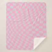 Gecontroleerd Lila Patroon Roze Checkerboard contr Sherpa Deken (Voorkant)
