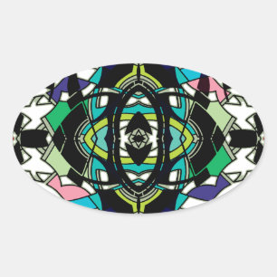 Gecontroleerd ontwerp ovale sticker