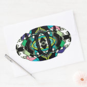 Gecontroleerd ontwerp ovale sticker (Envelop)