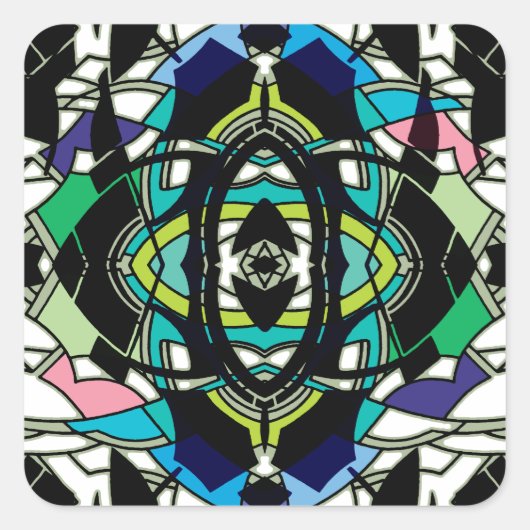 Gecontroleerd ontwerp vierkante sticker (Voorkant)