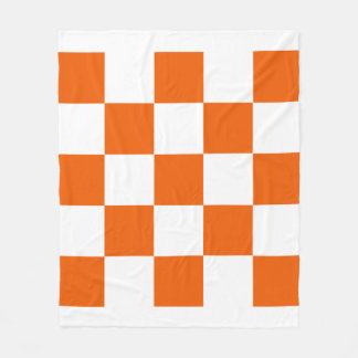 Gecontroleerd Oranje en wit Fleece Deken