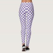 Gecontroleerd Paars en wit Leggings (Achterkant)