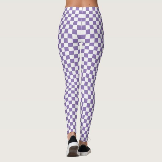 Gecontroleerd Paars en wit Leggings (Achterkant)