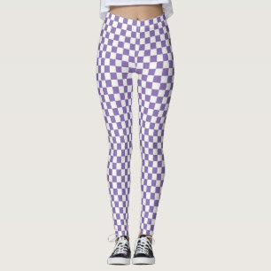 Gecontroleerd Paars en wit Leggings