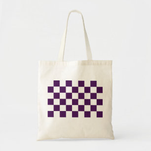 Gecontroleerd Paars en wit Tote Bag