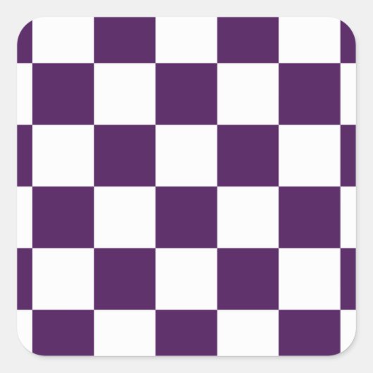 Gecontroleerd Paars en wit Vierkante Sticker (Voorkant)
