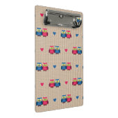 Gecontroleerd patroon met liefdesuilen mini klembord (Schuin)