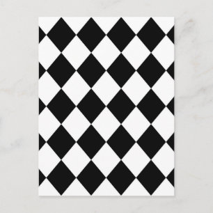 Gecontroleerd patroon voor zwart-wit diamant briefkaart
