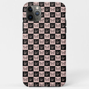 Gecontroleerd roleerd roze en zwart vlinderpatroon iPhone 11 pro max hoesje