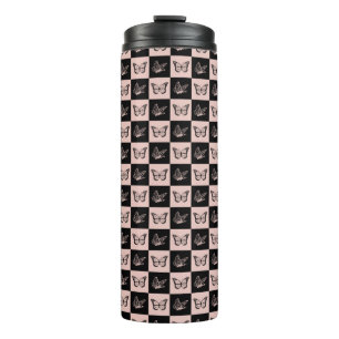 Gecontroleerd roleerd roze en zwart vlinderpatroon thermosbeker