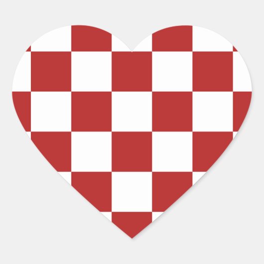 Gecontroleerd rood en wit hart sticker (Voorkant)