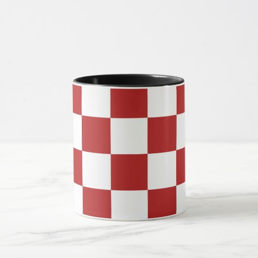 Gecontroleerd rood en wit mok (Midden)