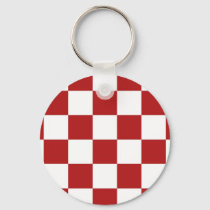 Gecontroleerd rood en wit sleutelhanger