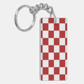 Gecontroleerd rood en wit sleutelhanger (Voorkant Links)
