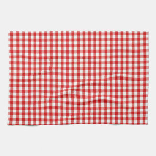 Gecontroleerd rood en wit theedoek