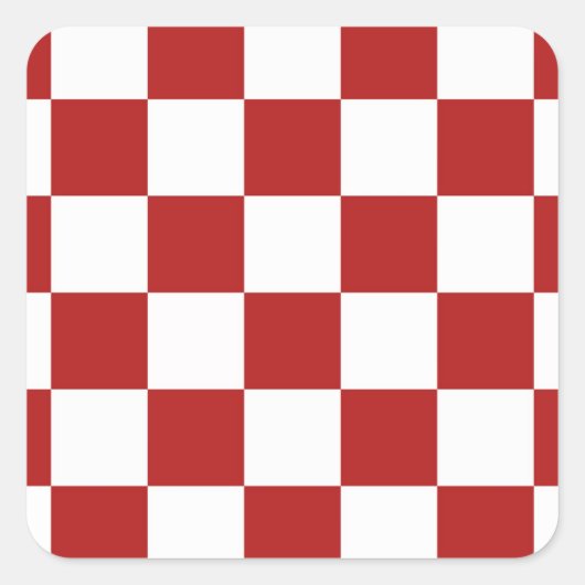 Gecontroleerd rood en wit vierkante sticker (Voorkant)