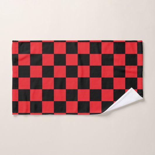 Gecontroleerd rood en zwart bad handdoek (Handdoek)