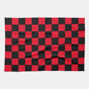 Gecontroleerd rood en zwart theedoek