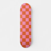 Gecontroleerd Sinaasappel en roze Skateboard (Voorkant)