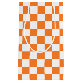 Gecontroleerd Sinaasappel en wit Klein Cadeauzakje