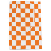 Gecontroleerd Sinaasappel en wit Medium Cadeauzakje (Voorkant)