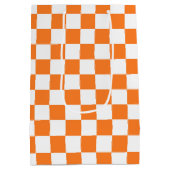 Gecontroleerd Sinaasappel en wit Medium Cadeauzakje (Achterkant)