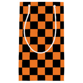 Gecontroleerd Sinaasappel en zwart Klein Cadeauzakje