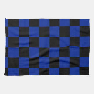 Gecontroleerd - zwart en imperiaal blauw theedoek