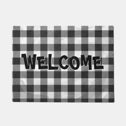 Gecontroleerd, zwart en wit deurmat (Voorkant)