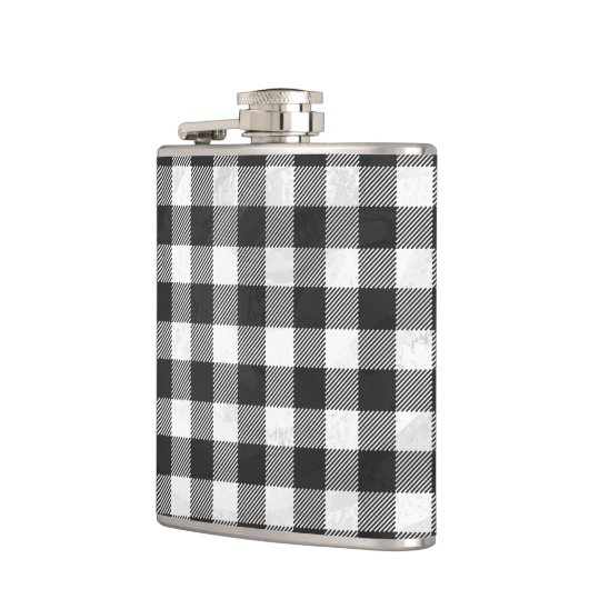 Gecontroleerd, zwart en wit heupfles (Links)