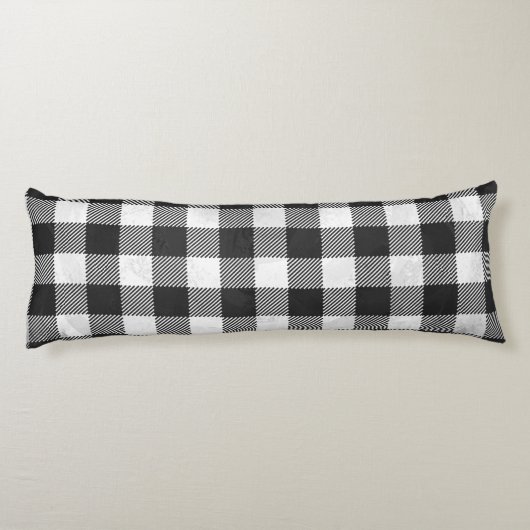 Gecontroleerd, zwart en wit lichaamskussen (Achterkant)