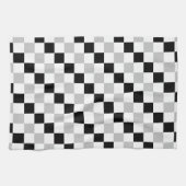 Gecontroleerd zwart, wit en grijs theedoek (Horizontaal)