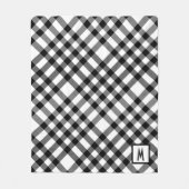 Gecontroleerd zwart-wit fleece deken (Voorkant)